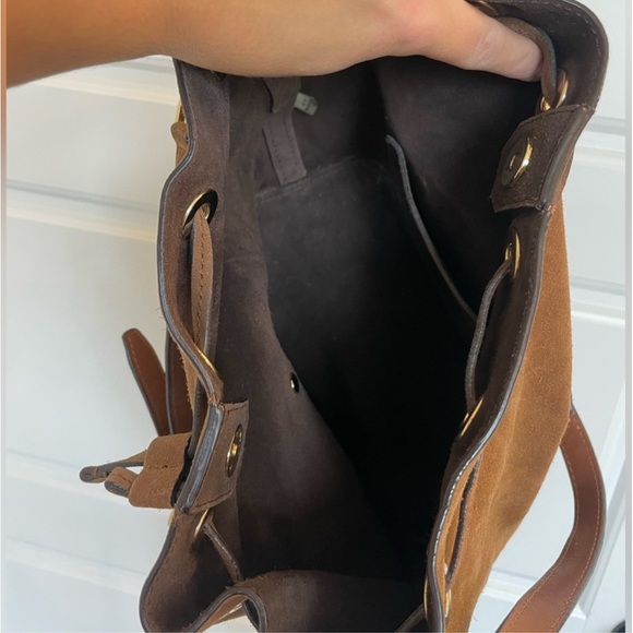 Michael Kors Tan Suede and Leather Crossbody Shoulder Bucket bag - Picture 7 of 7